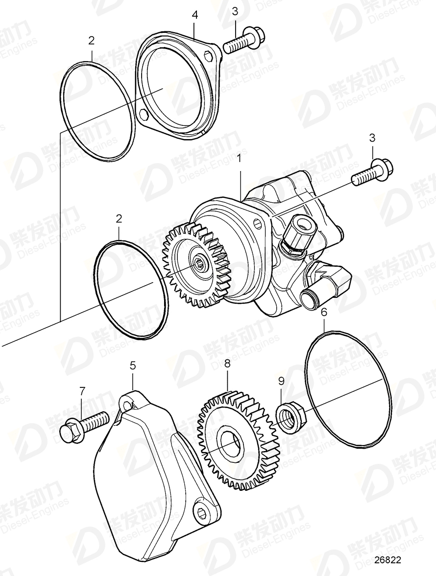 volvo penta Servo pump 21737253 Drawing volvo penta Servo pump 21737253 Drawing